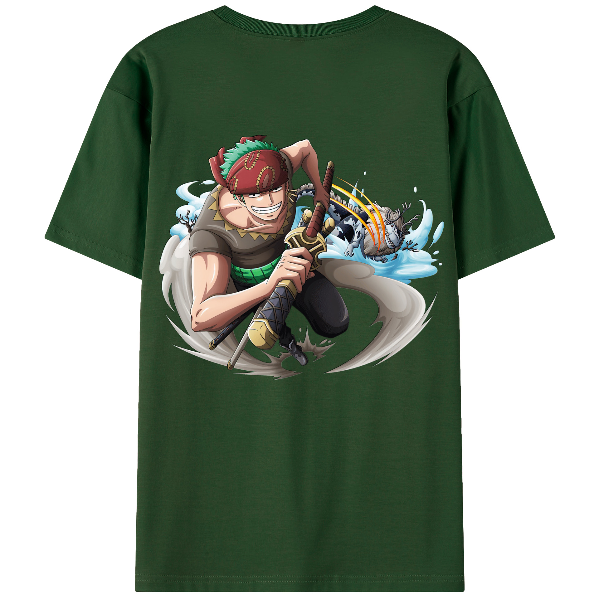 ワンピース ロロノア・ゾロ ONE PIECE Roronoa Zoro 綿100％半袖Tシャツ（背面プリント）